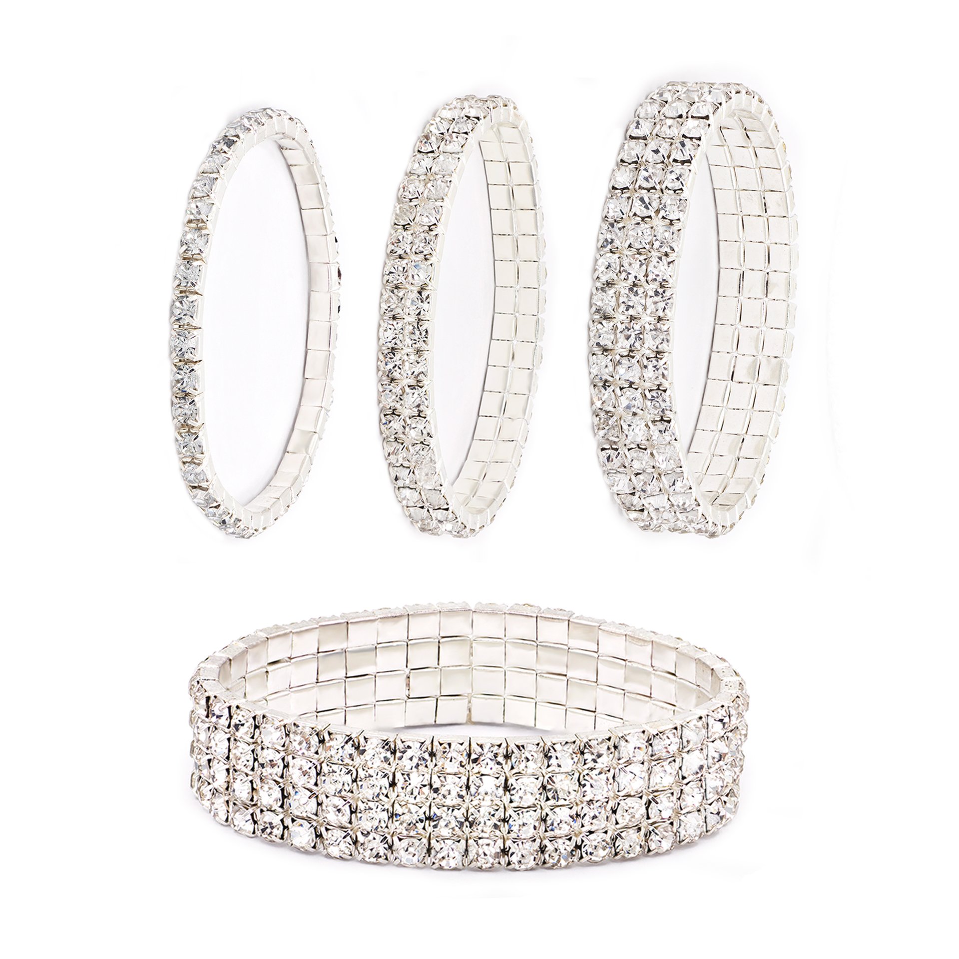 Zealmer Sparkle Multicolor Rhinestone Stackable Stretch Bracelets for Women - Fashion Jewelry for Parties, Weddings & Everyday Wear
