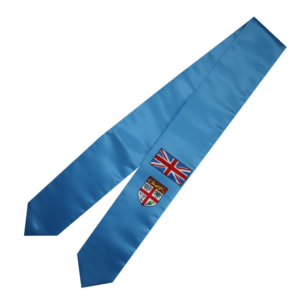 Fiji Flag Graduation Stole - 180x13cm Double Sided Sash for International Students - Perfect for Study Abroad Graduation Ceremonies, Decorations & Gifts