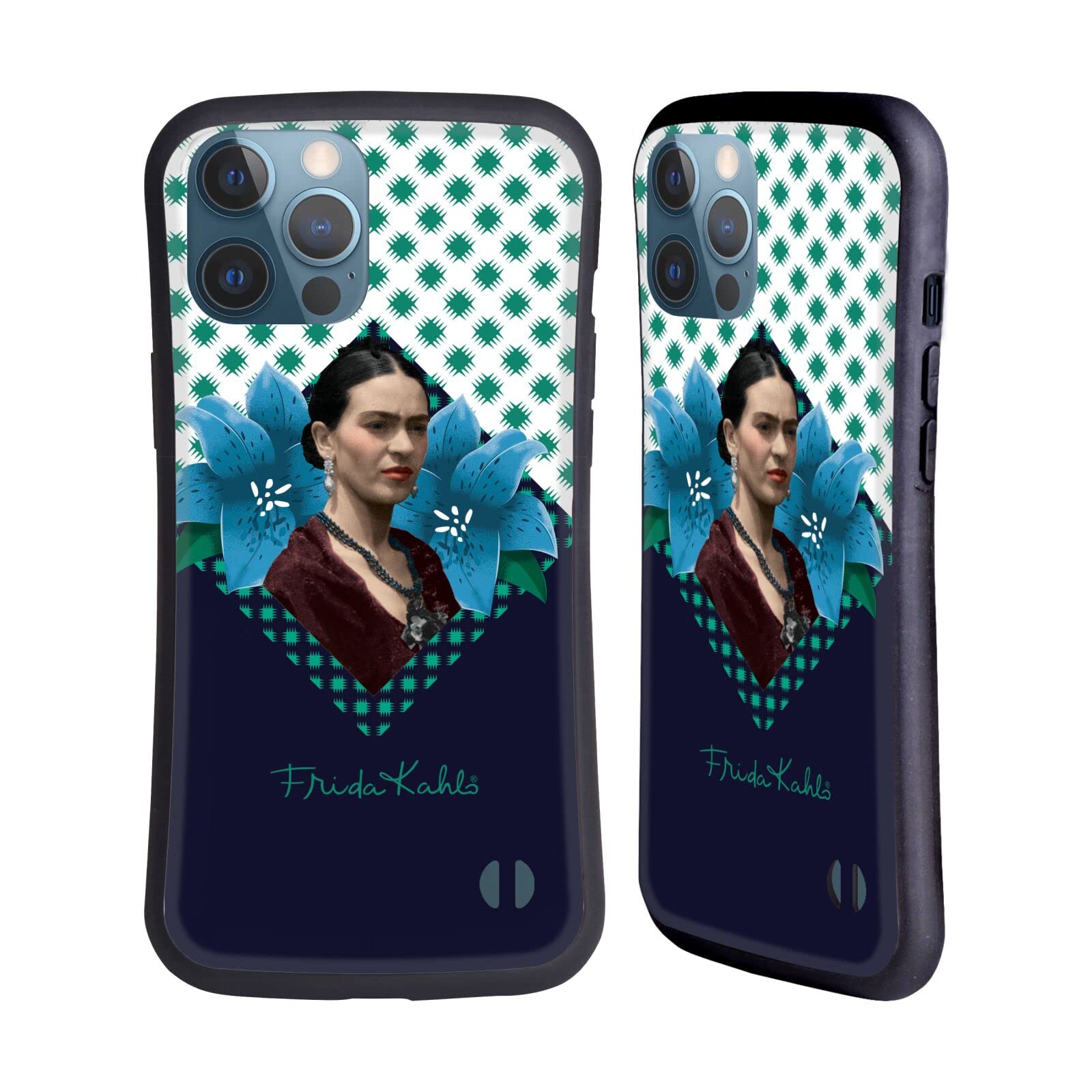 Frida Kahlo Blue Lilies Portrait iPhone 13 Pro Max Case - Officially Licensed Hybrid Protective Cover for Apple iPhone 13 Pro Max - Perfect for Art Lovers & Unique Style Protection