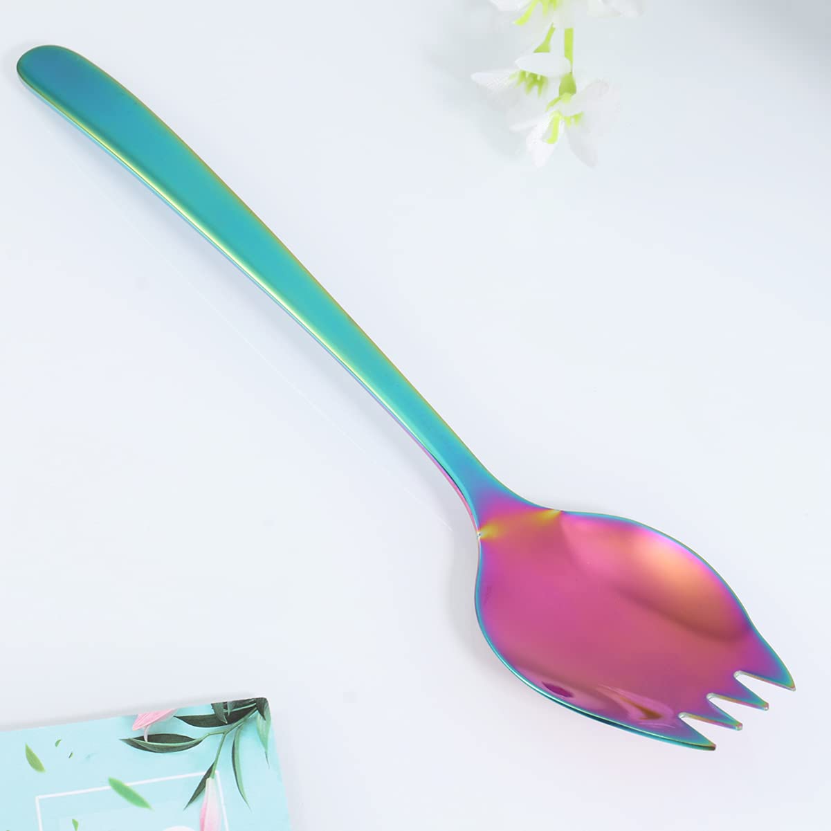 DOITOOL 304 Stainless Steel Spork Set - 3-in-1 Spoon Fork Knife Combo for Camping, Picnics, Bento Boxes & Outdoor Dining - Heavy Duty Salad Tablespoon & Soup Spoon for Kitchen & Travel