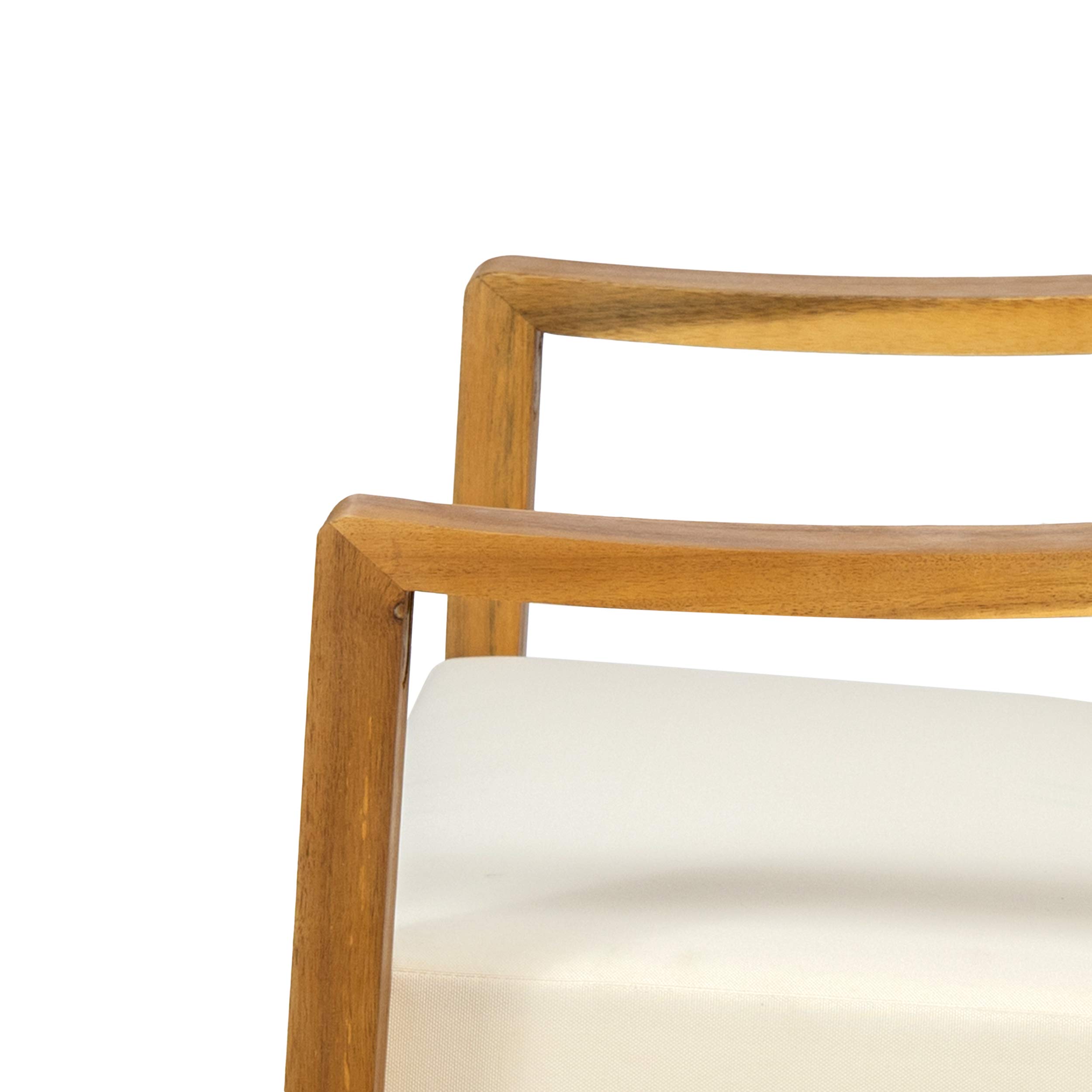 Christopher Knight Home Adolph Outdoor Acacia Wood Club Chairs with Water Resistant Cushions - Teak & Beige Patio Furniture for Garden, Poolside, and Backyard Relaxation