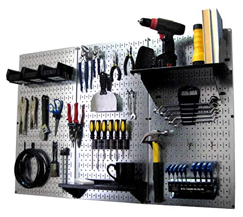 Metallic Pegboard with Black Accessories