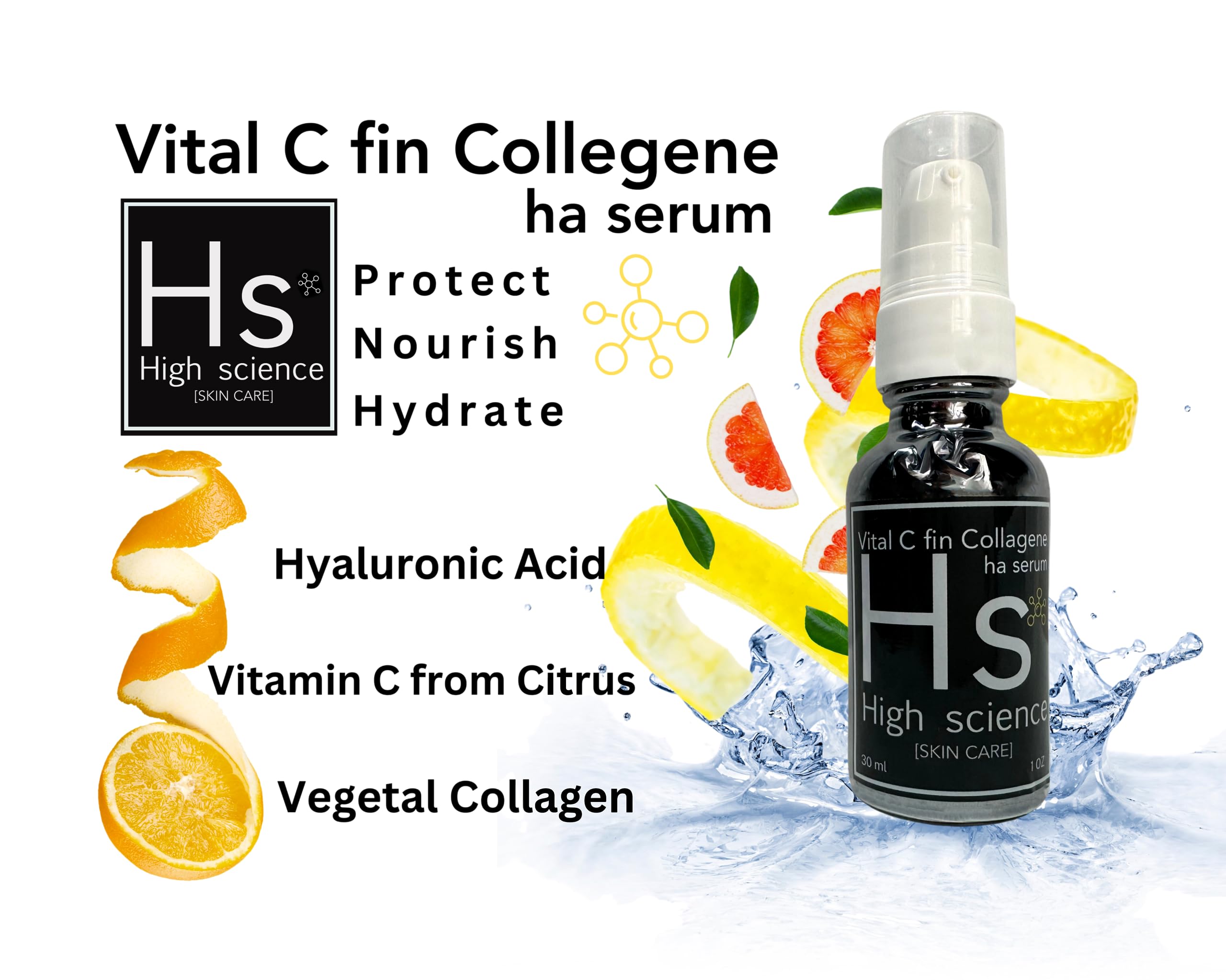 CC Serum with Collagen & Vitamin C - Hyaluronic Acid Face Serum for Anti-Aging & Skin Brightening - Perfect for Daily Skincare Routine & Nighttime Hydration