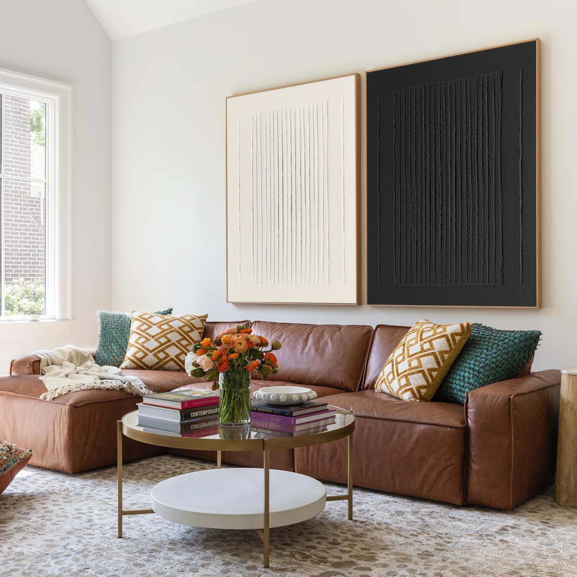 Minimalist Textured Painting Canvas Set of 2 - Modern Abstract Wall Art for Living Room & Bedroom Decor - Perfect for Home & Office Interior Design #MM100
