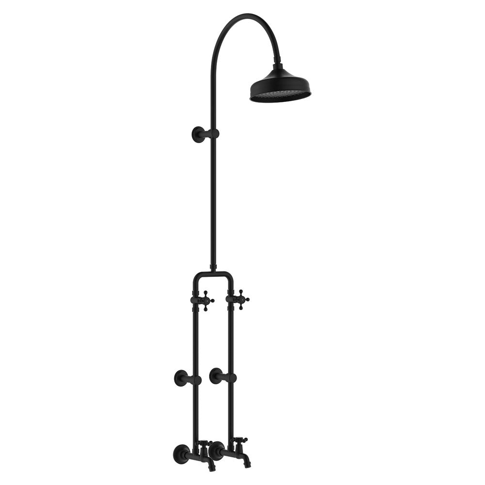Fienza 455122BK Lillian Matte Black Exposed Rail Shower & Bath Set - Modern Bathroom Fixture for Spa-Like Experience