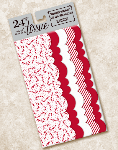 Festive Candy Cane Striped Scalloped Tissue Paper - Holiday Gift Wrapping, Party Decorations & DIY Craft Supplies for Christmas, Birthdays & Special Occasions