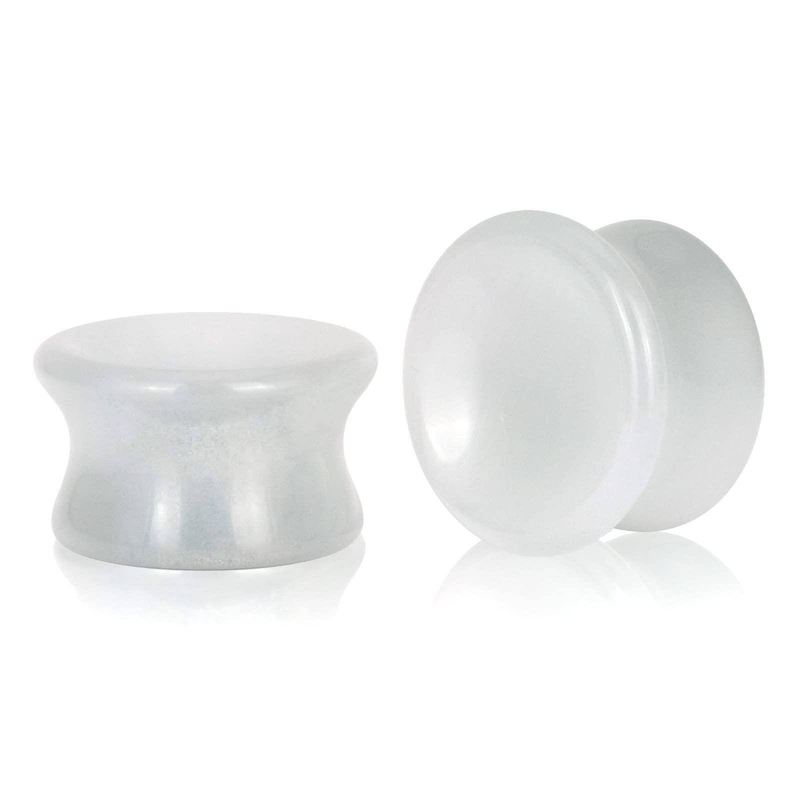 Stuppendux 2PCS Stone Ear Plugs & Tunnels - Saddle Expander Body Piercing Set (2g-1'') for Stretching & Gauging - Perfect for Ear Stretching, Body Jewelry & Unique Style Expression