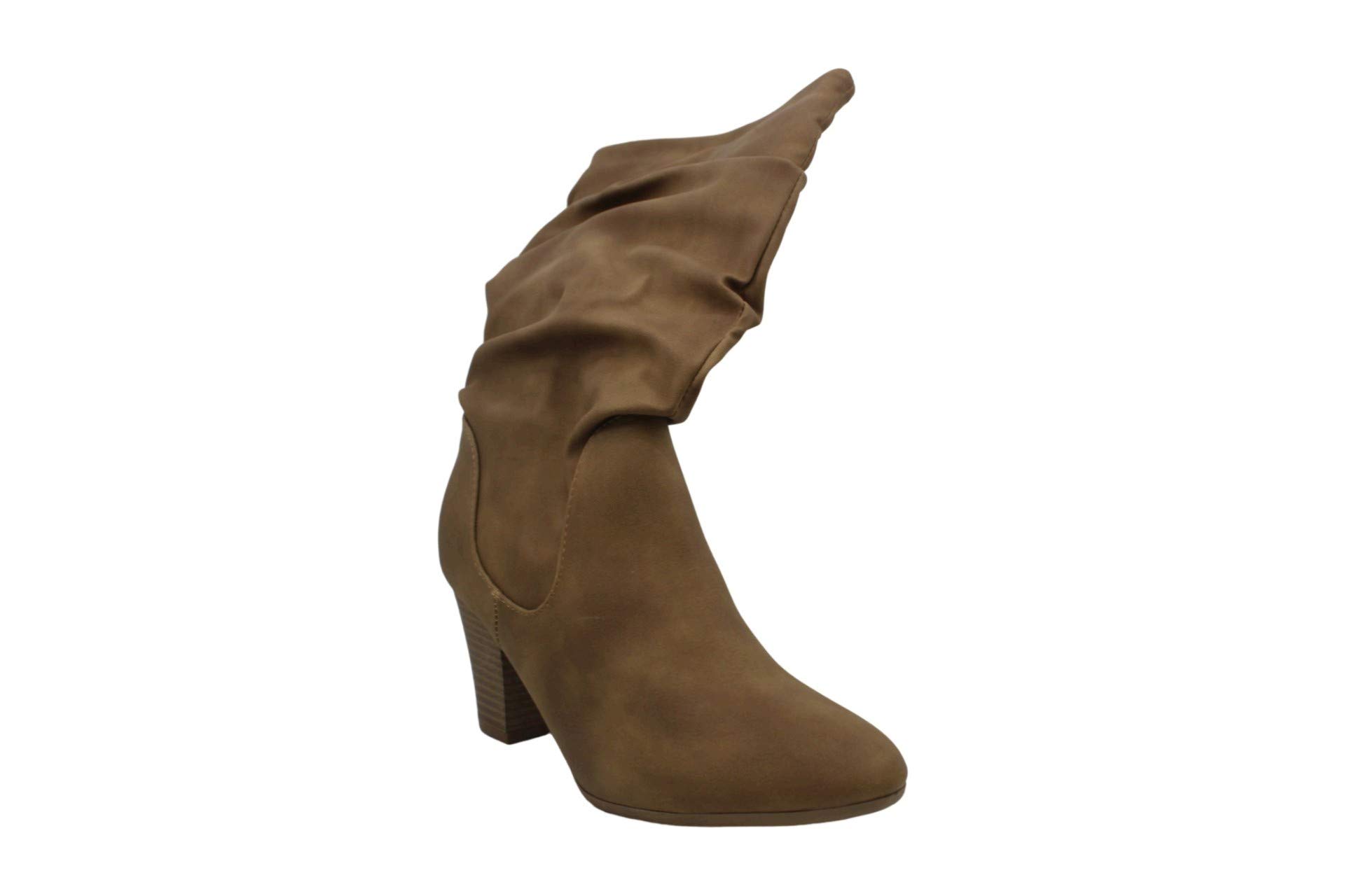XOXO Women's Strasburg Western Tall Riding Boots - Tan Cowgirl Boots for Horseback Riding & Country Fashion