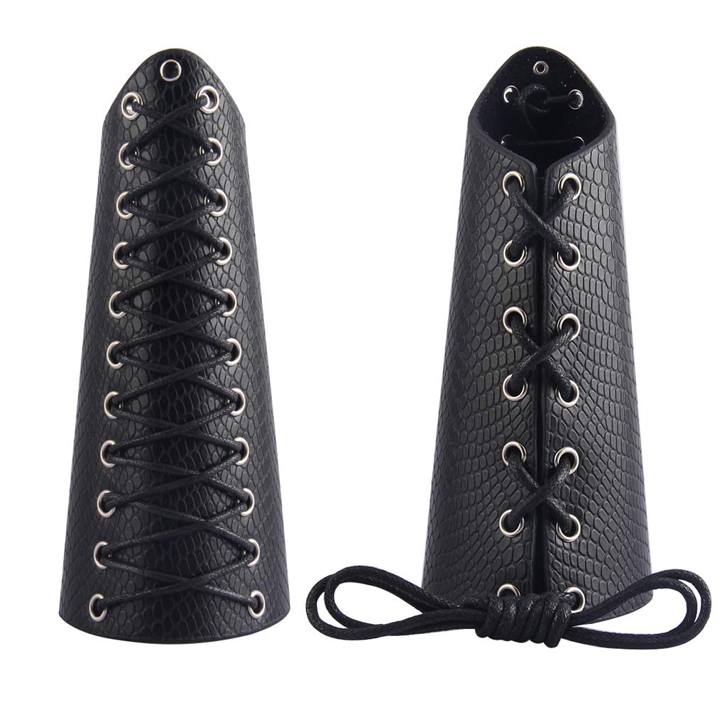 Men's Leather Bracers - Medieval Arm Armor Cuffs & Viking Wristbands for Cosplay | LARP Costume Accessories | Perfect for Renaissance Fairs, Halloween & Fantasy Events
