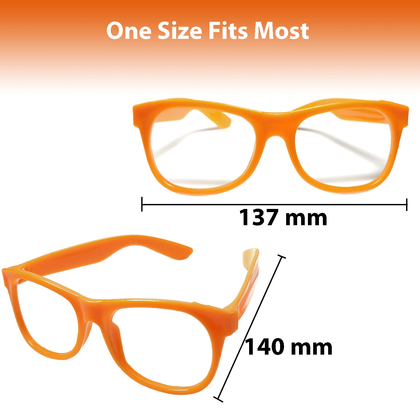 12 Pack Neon Frame Costume Glasses (No Lens) - Halloween Party Favors, Birthday Decorations & Cosplay Accessories for Adults & Kids - Perfect for Themed Parties, Dress-Up & Photo Props