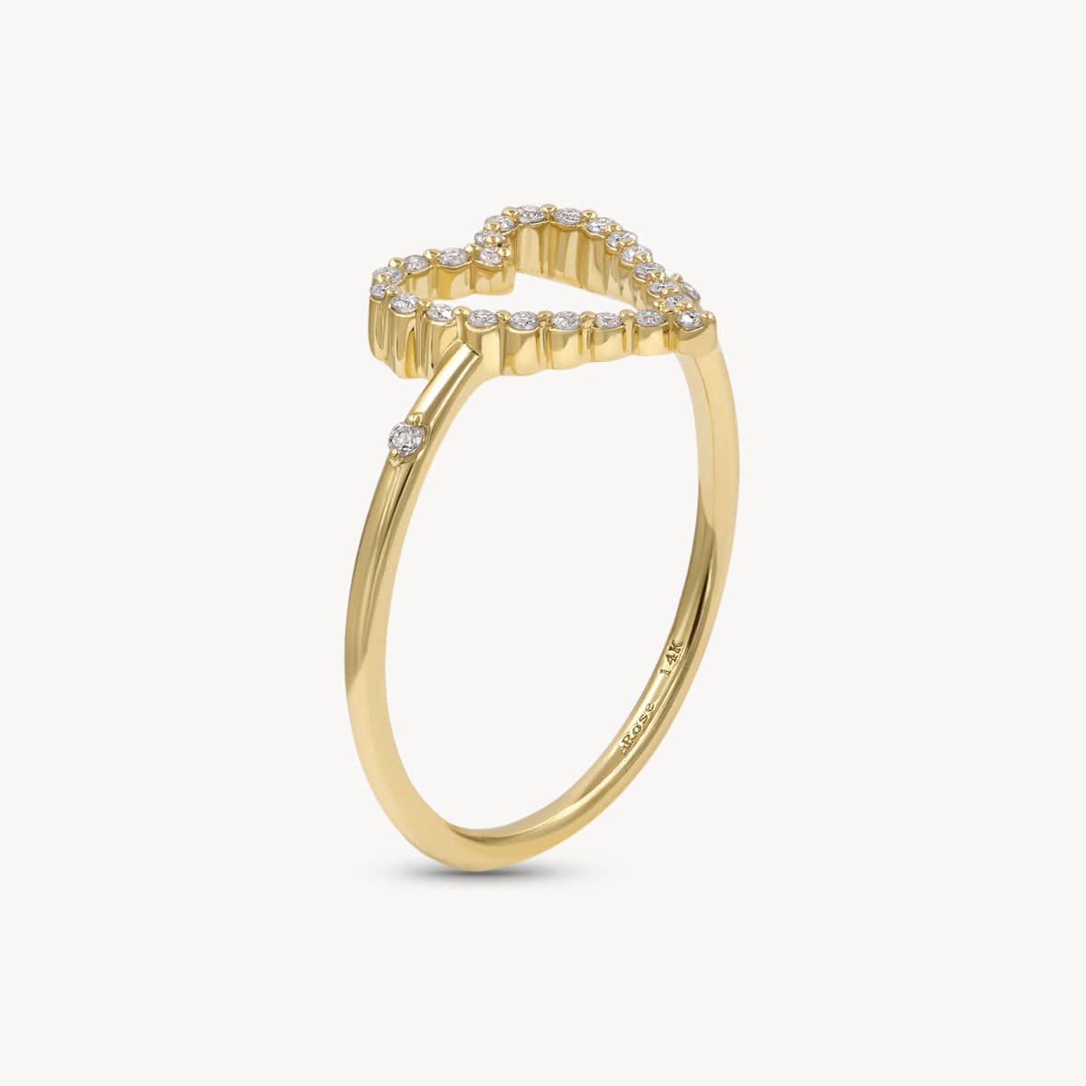 Exquisite Diamond Heart Ring for Women - 14K Gold Plated Elegant Jewelry Gift for Valentine's Day, Anniversary & Romantic Occasions