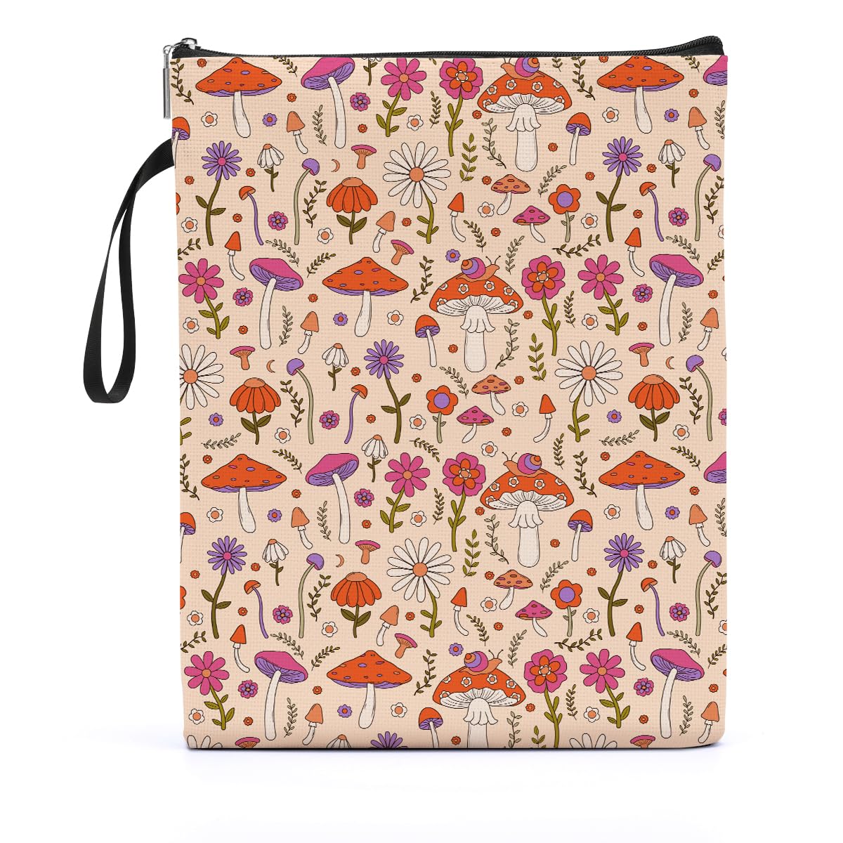 Cute Mushroom Book Sleeve Protector - Waterproof Book Pouch Cover for Reading Accessories - Perfect Gift for Book Lovers, Librarians, Teachers & Students - Great for School, Travel & Library Use