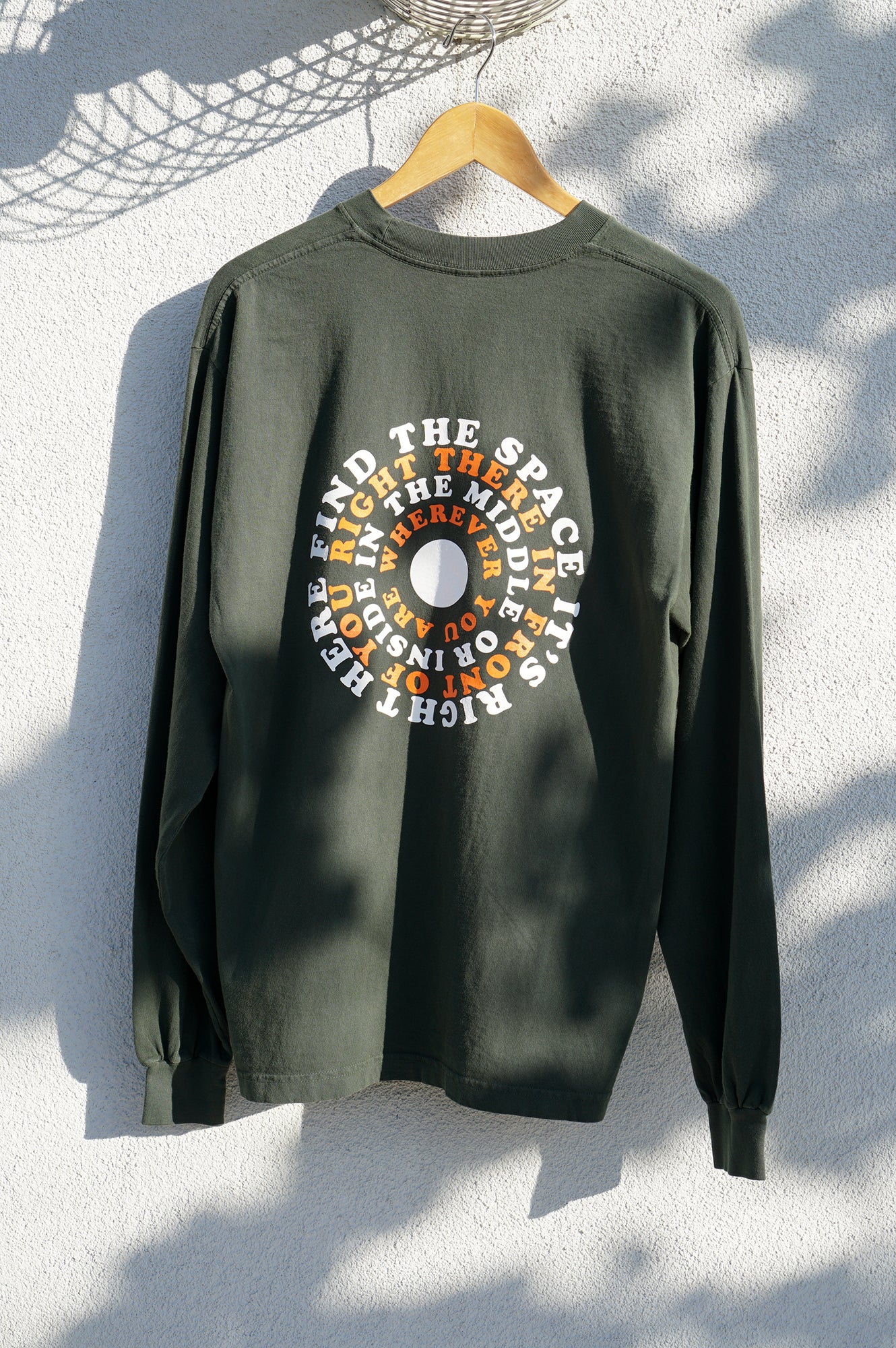 MIDFLD Right Here Long Sleeve Crewneck T-Shirt for Men & Women | Ivy Green Casual Shirt | Perfect for Everyday Wear, Fall Outfits & Layering