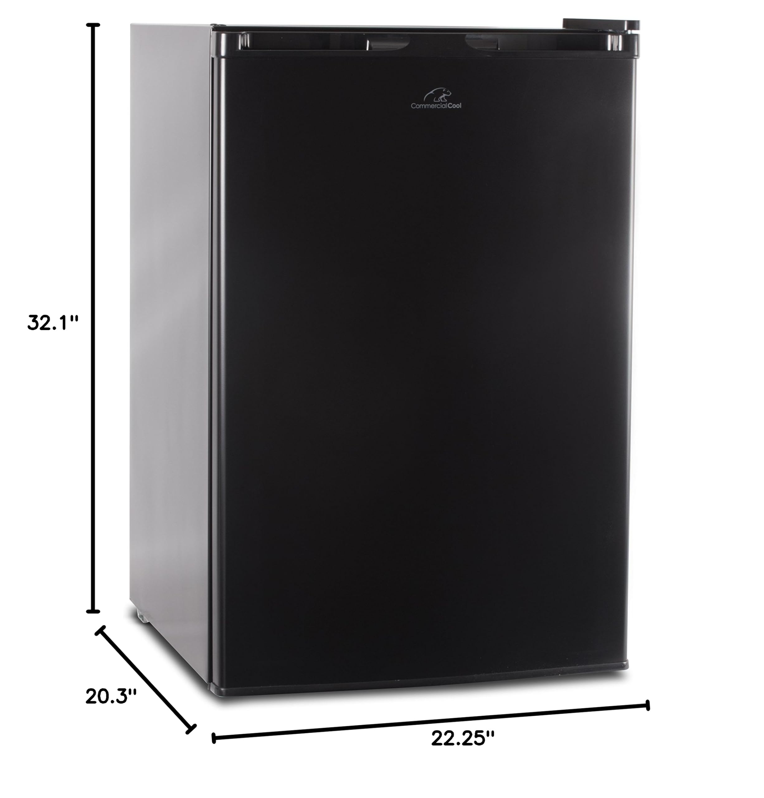 Commercial Cool CCR45B 4.5 Cu. Ft. Compact Single Door Refrigerator with Freezer - Energy Efficient Mini Fridge for Home, Office, Dorm, or Garage - Black