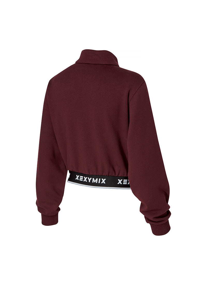 Logo Point Warm Crop Sweatshirt for Women - Cozy Fleece Pullover with Stylish Design - Perfect for Casual Outfits, Gym Wear & Street Fashion