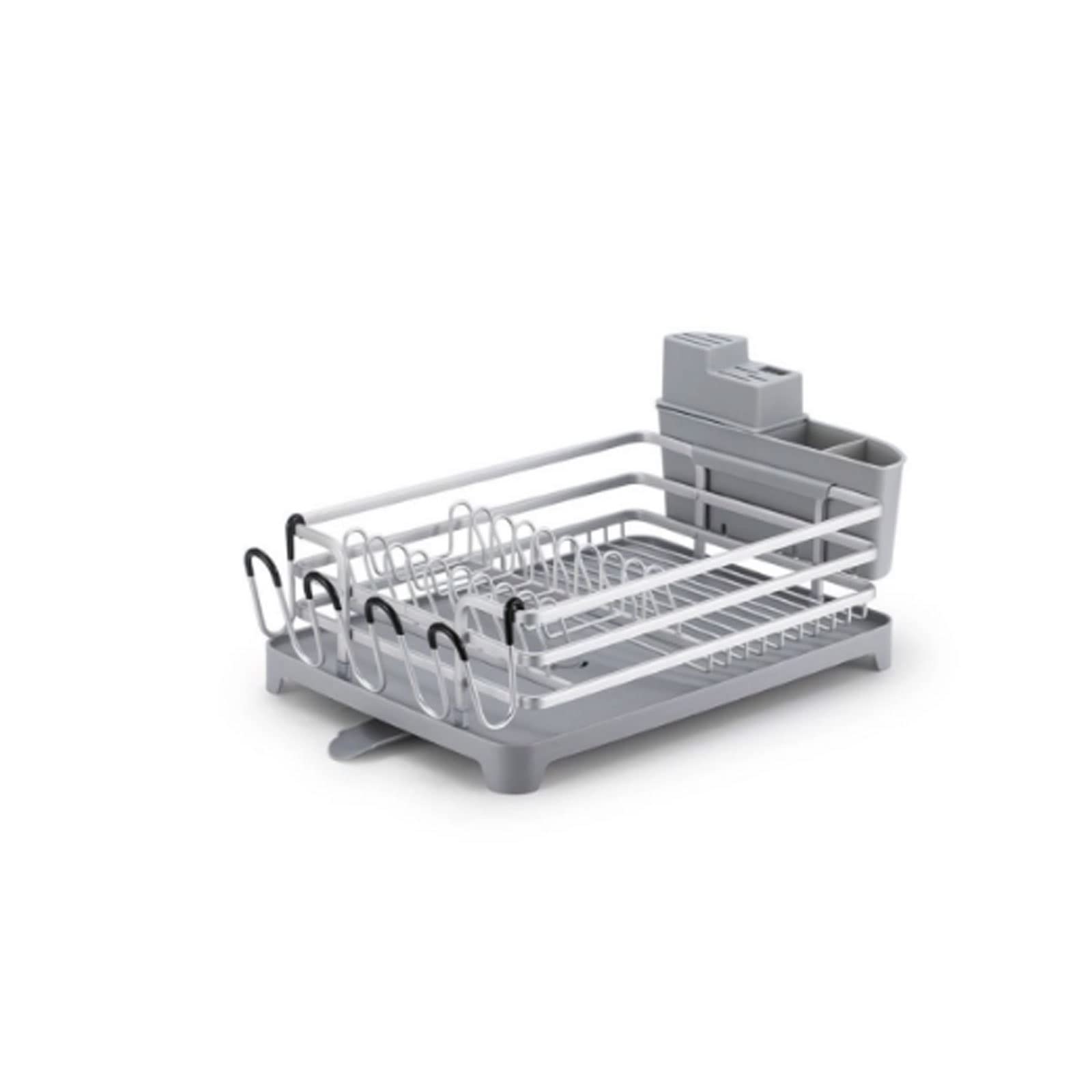 Large Stainless Steel Dish Rack - Extra Wide Aluminum Alloy Kitchen Drainer with Drying Tray for Dishes, Cups & Bowls | Space-Saving Countertop Organizer for Small Kitchens & Apartments