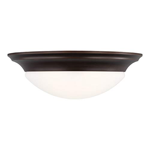 Generation Lighting 75436-710 Nash 3-Light Bronze Flush Mount Ceiling Fixture - Modern Lighting for Bedroom, Hallway & Living Room