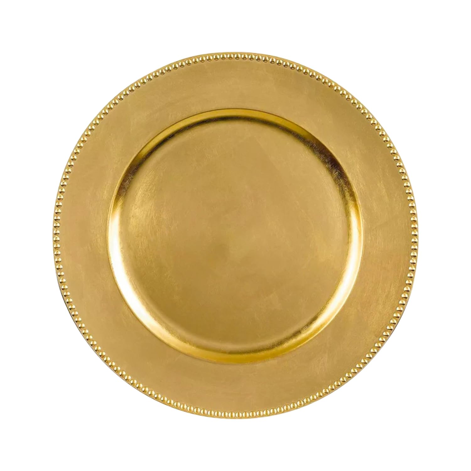 24 Pack 13 Inch Gold Beaded Charger Plates - Heavy Duty Plastic Dinner Plate Chargers for Weddings, Parties & Events - Elegant & Durable Party Tableware for Formal Dinners, Bridal Showers & Special Occasions