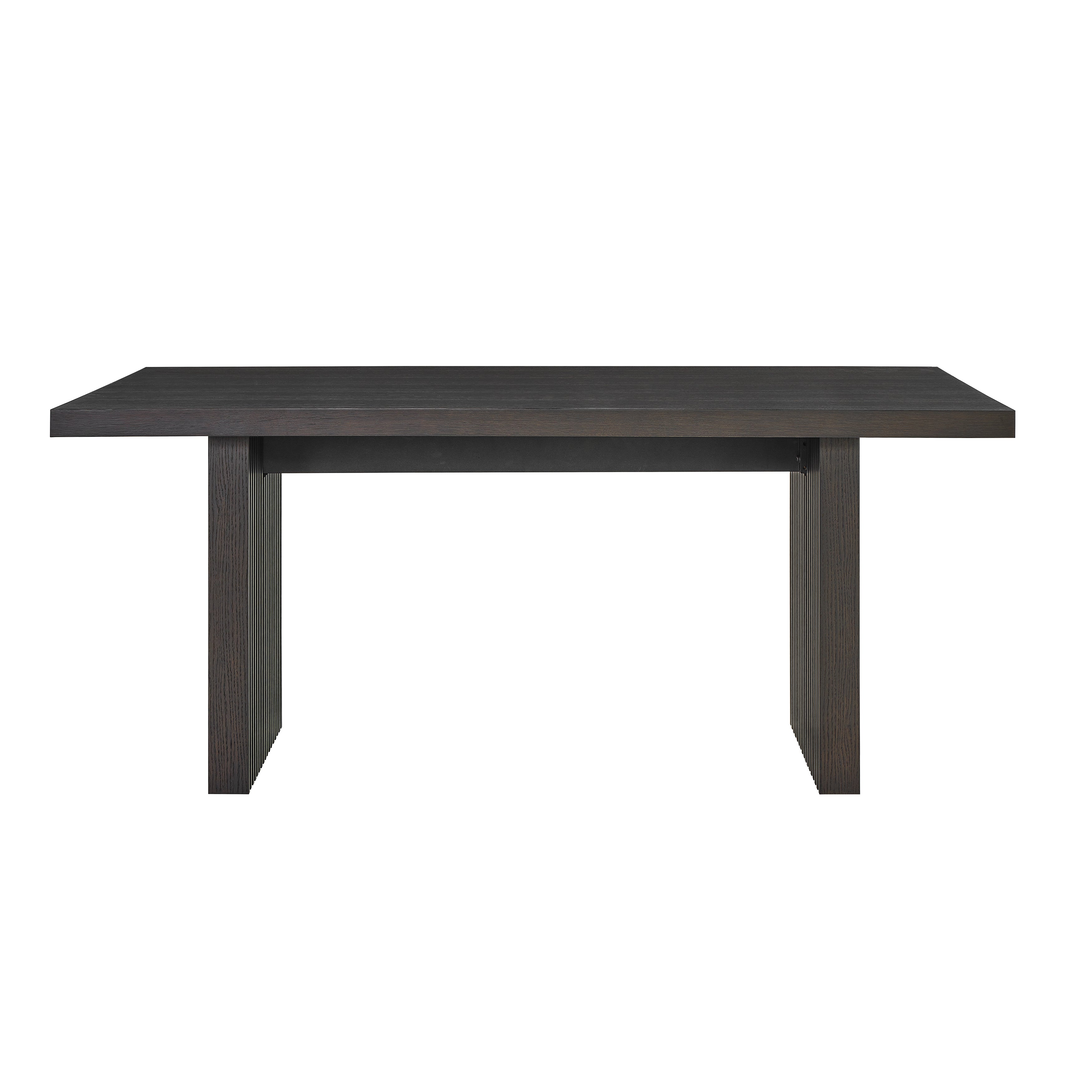Roundhill Furniture Madison Modern Dining Table with Slat Fluted Base in Espresso - Perfect for Contemporary Dining Rooms & Small Space Apartments