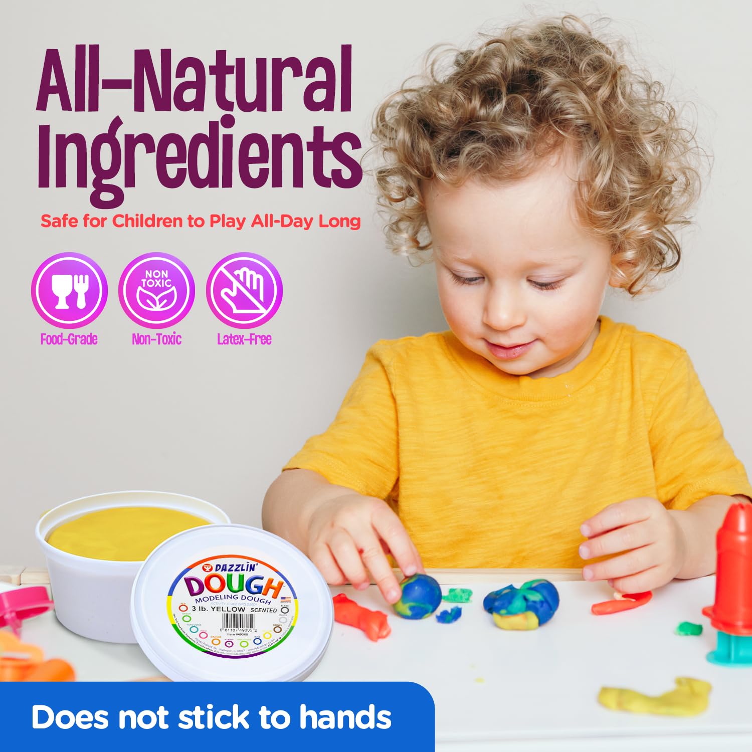 Hygloss 3lb Scented Play Modeling Dough - Non-Toxic & Safe for Kids Arts & Crafts - Easter Basket Stuffer, Party Favors & Classroom Supplies (Yellow) - Perfect for Sensory Play, Birthday Gifts & Preschool Activities