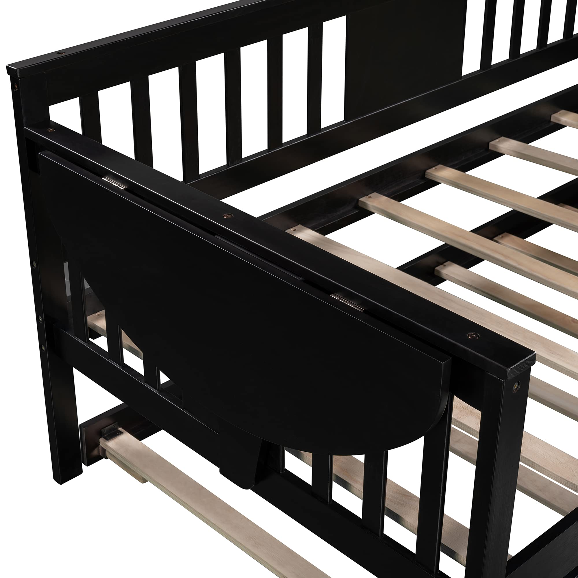 Harper & Bright Designs Twin Size Daybed with Trundle - Convertible Wooden Sofa Bed for Bedroom, Living Room & Guest Room - Sturdy Wood Platform Bed Frame for Kids, Teens & Sleepovers (Twin, Espresso) - Perfect for Small Spaces, Sleepovers & Multi-Functional Furniture Needs