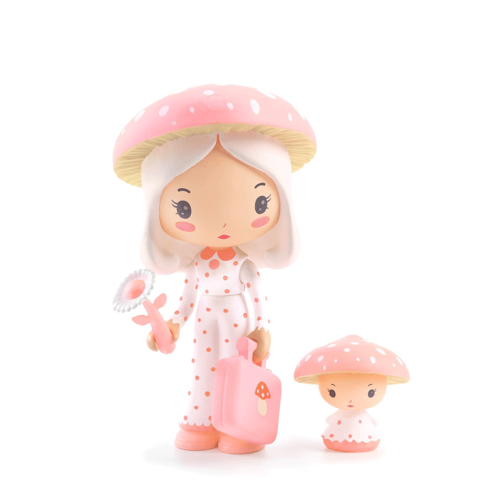 DJECO Tinyly Amy & Mushy Collectible Figures - Cute Miniature Figurines for Kids' Room Decor, Party Favors & Gift Ideas