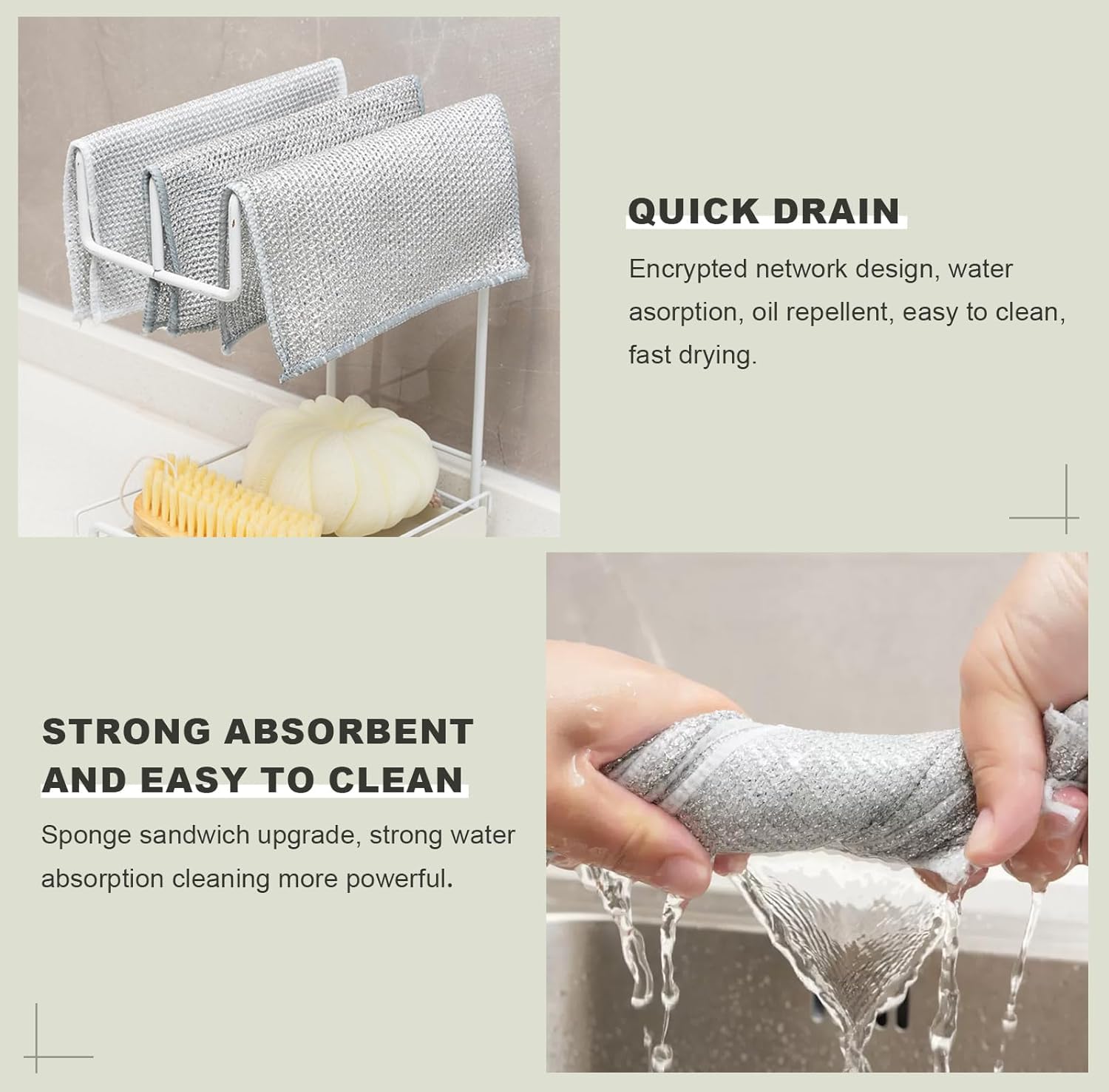 PILONG Stainless Steel Dish Scrubber (12-Pack) - Heavy Duty Kitchen Cleaning Pads for Pots, Pans & Dishes - Durable Scouring Pads for Tough Stains & Grease