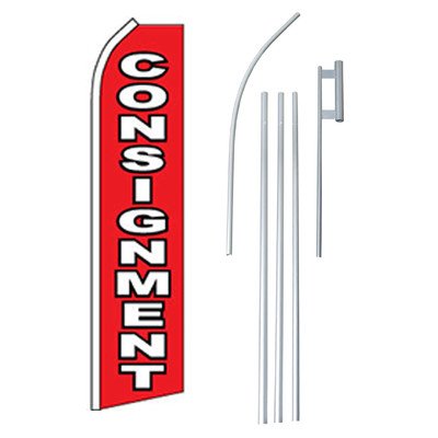 Custom Printed Swooper Flag with Heavy Duty Flagpole Set - Outdoor Advertising, Sports Events & Tailgating