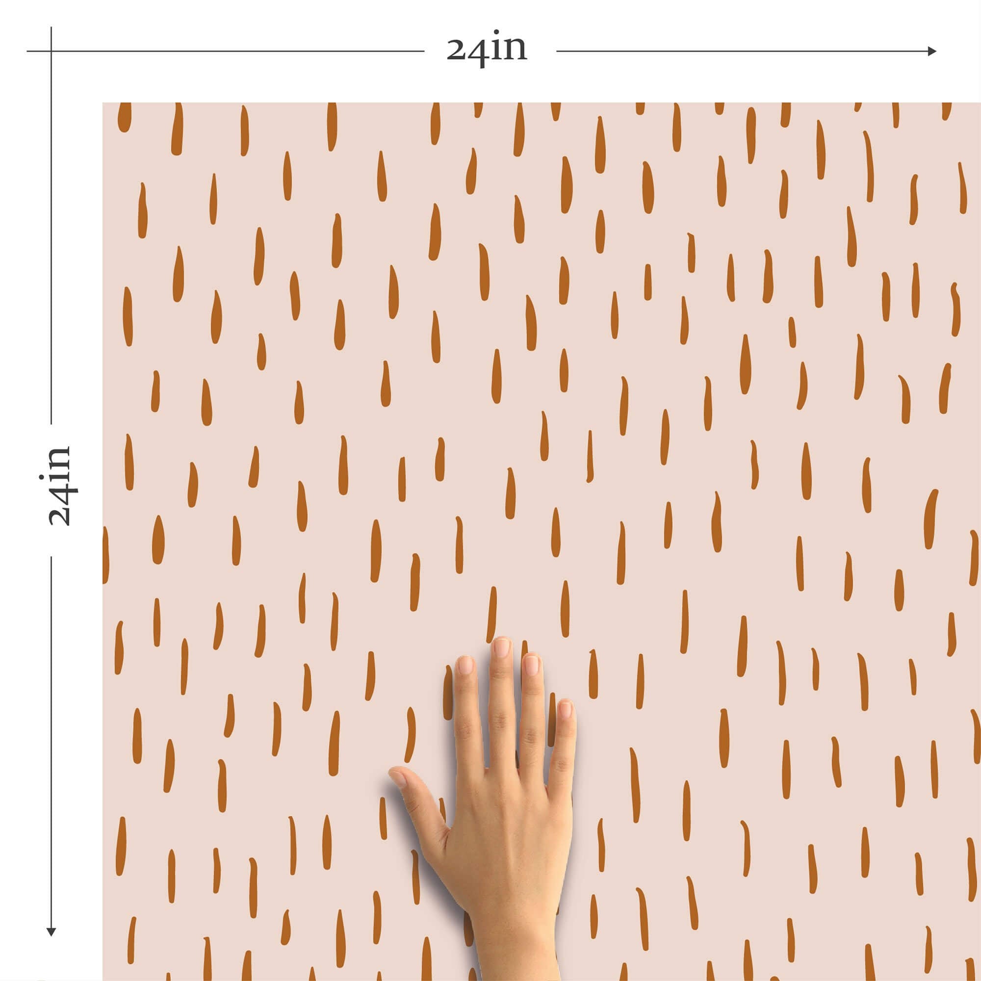 Coral Rusty Rain Drops Peel and Stick Removable Wallpaper - Self-Adhesive Wall Decor for Bedroom, Living Room & Nursery - Easy to Install & Remove