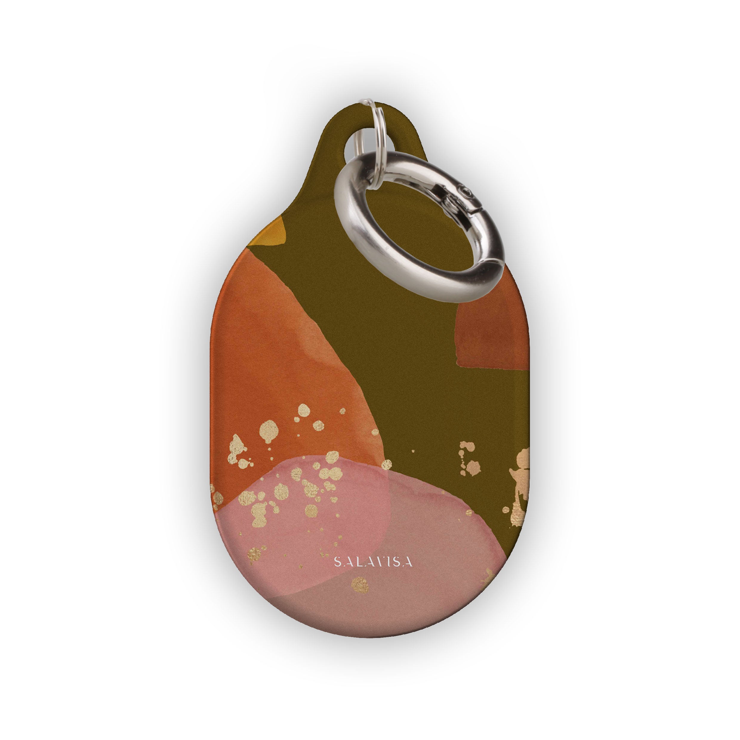 Olive Green Watercolor AirTag Holder - Stylish & Durable Keychain Accessory for Apple AirTag | Perfect for Travel, Luggage, Keys & Pet Tracking