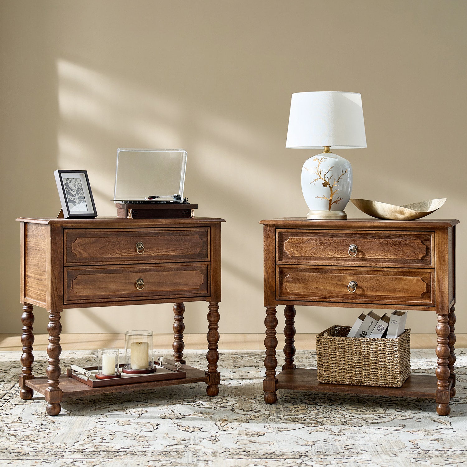 Multi-Functional Wooden Nightstand with USB Charging Port & Open Shelf - Modern Bedside Table for Bedroom, Living Room, or Office (Multiple Styles Available)