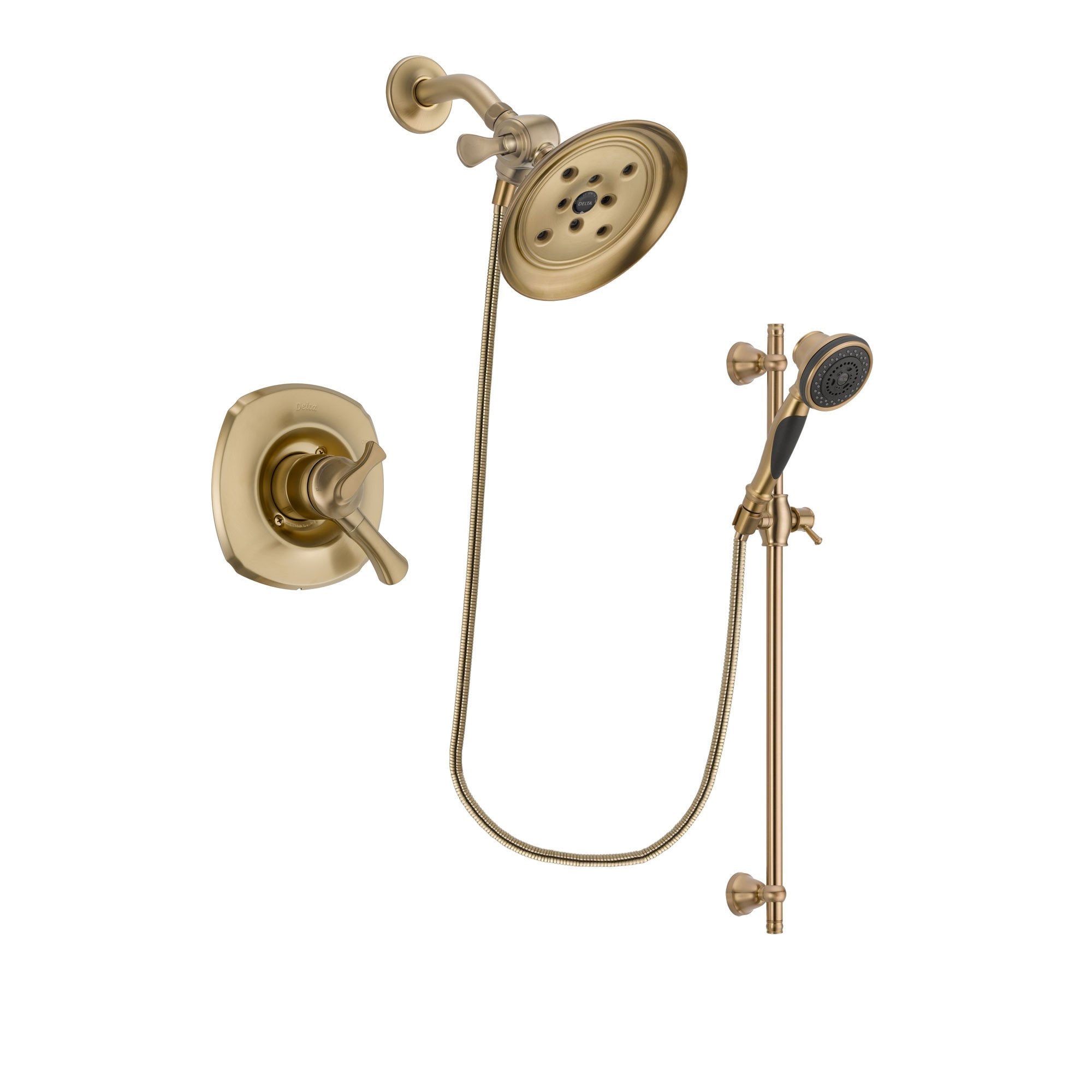 Delta Addison Champagne Bronze Shower Faucet System with Hand Shower DSP3598V - Luxury Bathroom Fixture for Modern Home Spa Experience