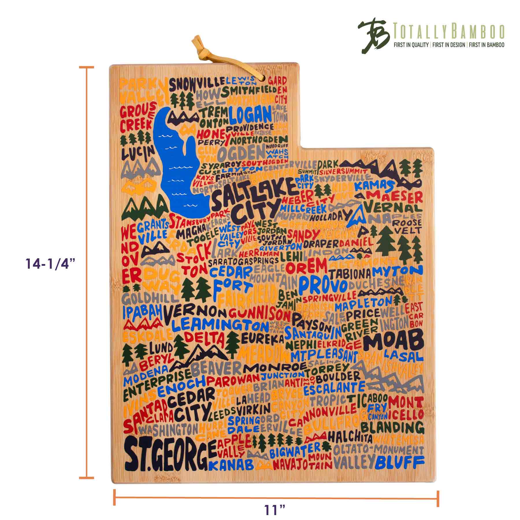 Handcrafted Utah-Themed Wooden Cutting Board with Artistic Design by Wander on Words™ – Perfect for Kitchen Decor, Gift Giving, and Home Entertaining