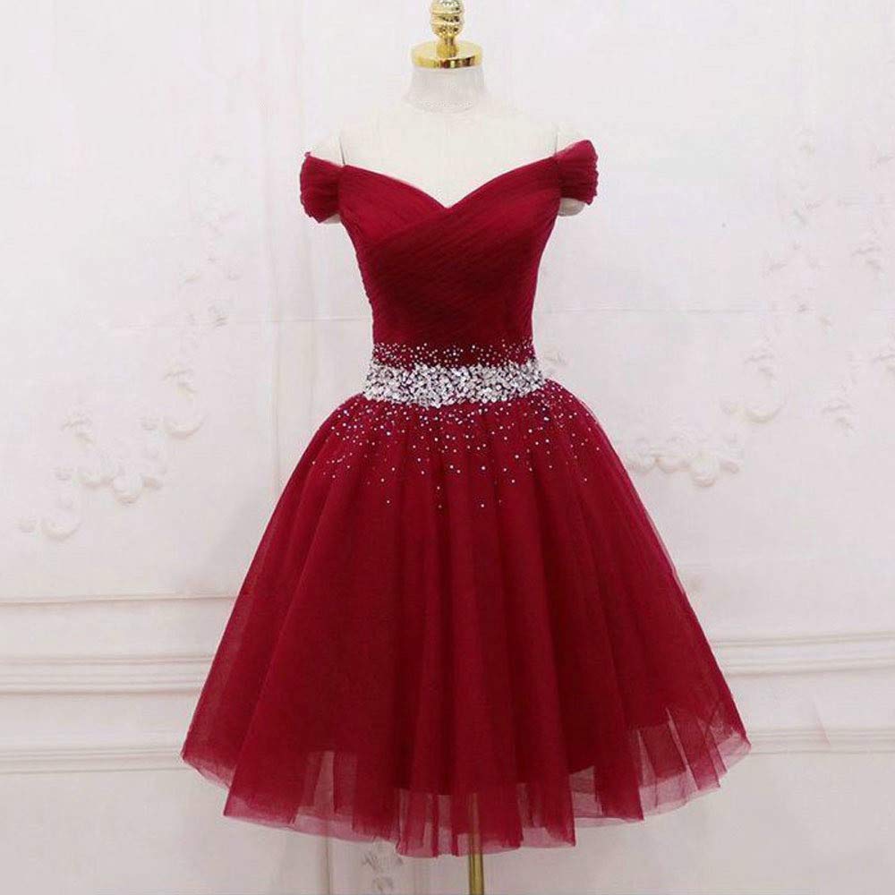 Elegant Off Shoulder Beaded Tulle Homecoming Dress for Women - A-Line Cocktail Party Gown (AL033) | Perfect for Prom, Evening Events & Special Occasions