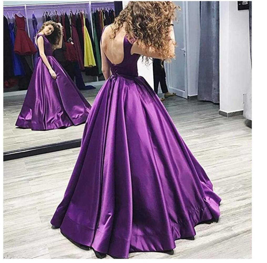 Elegant Women's Sleeveless Satin Evening Gown with Round Neck - Perfect for Prom, Cocktail Parties & Formal Events