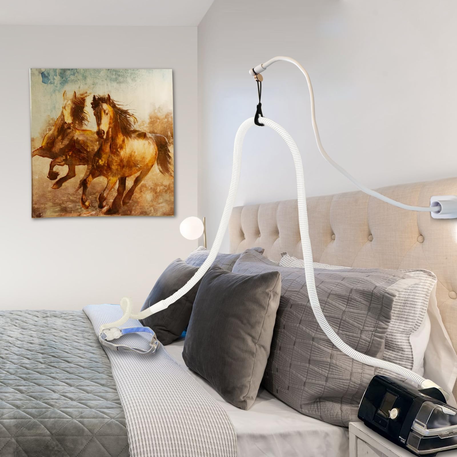 Portable CPAP Hose Lift and Holder for Travel & Home Use - Pre-Assembled, Flexible Design Fits Most Spaces | Ideal for CPAP Machine Users with Limited Bedside Space