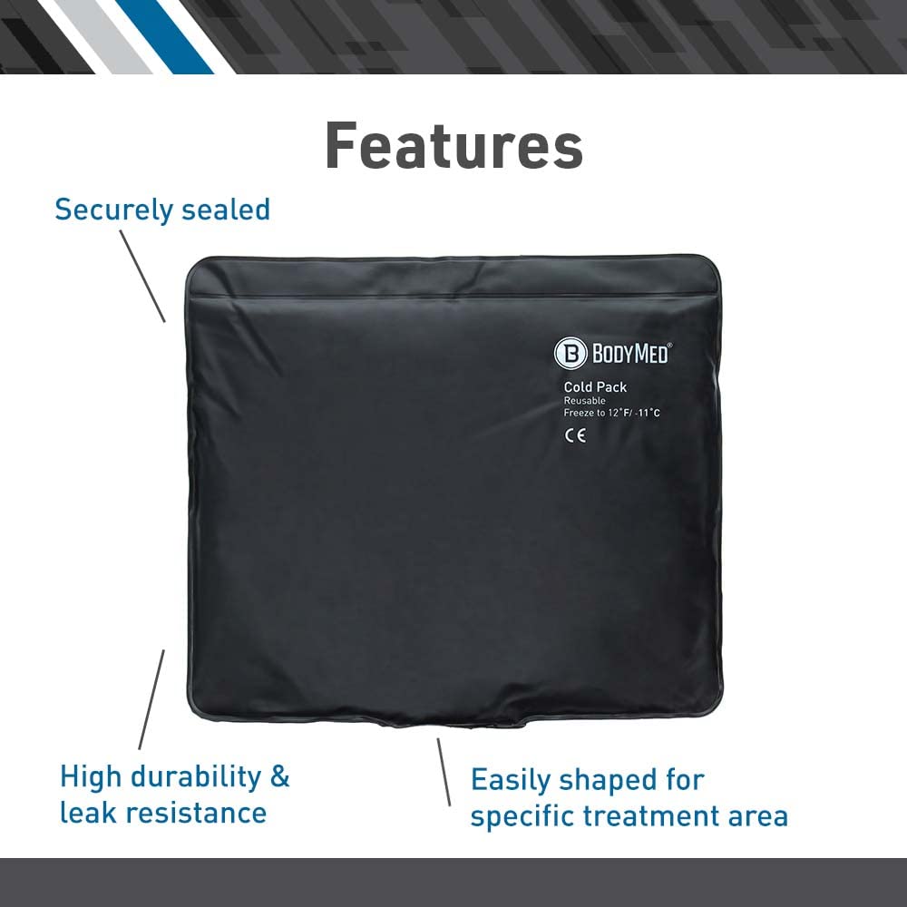 BodyMed Heavy Duty Reusable Urethane Ice Pack for Knee, Arm, Elbow, Shoulder & Back Pain Relief - Professional Grade Cold Therapy for Injuries, Swelling, Bruises & Sprains - 14