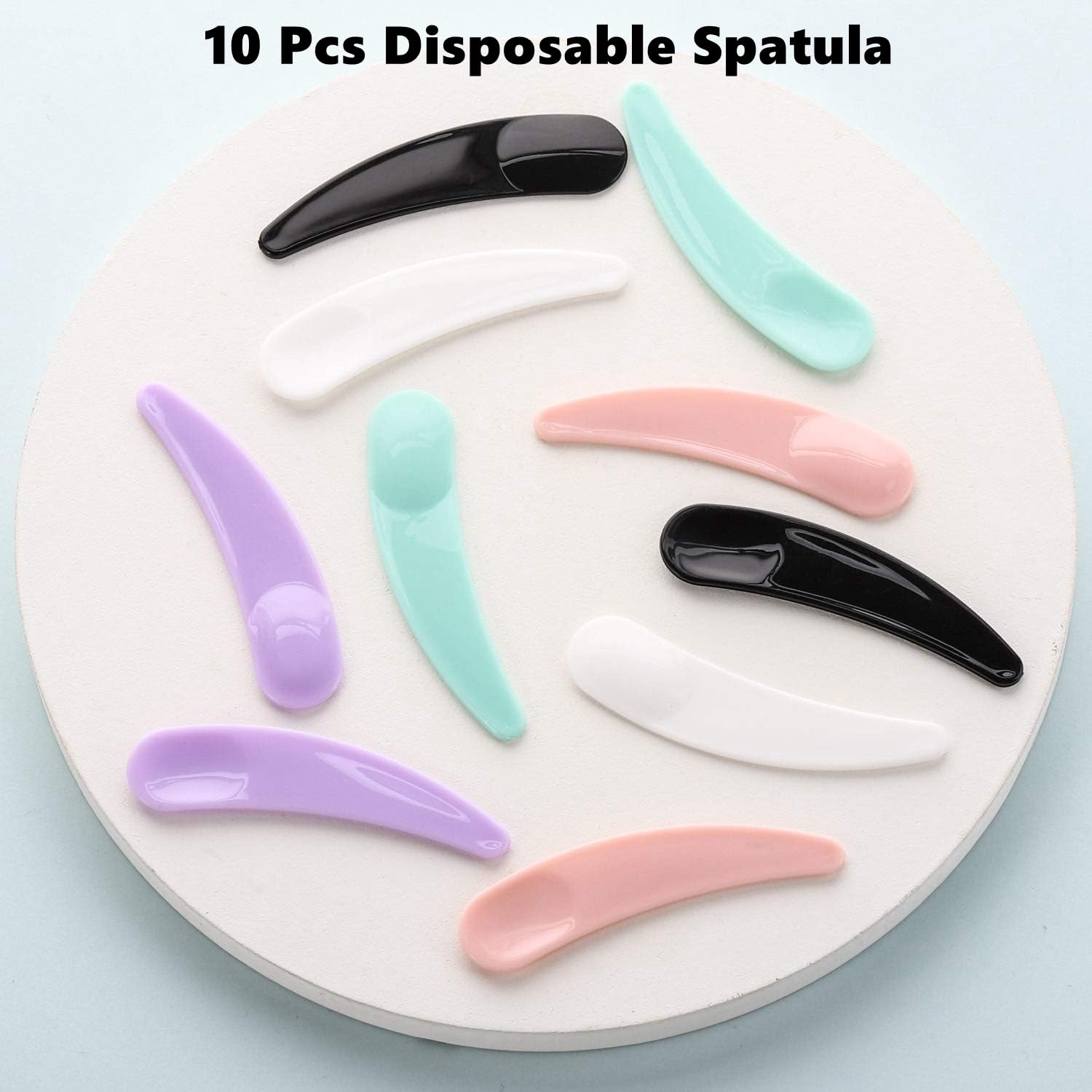 100-Pack 10g Small Plastic Sample Containers with Lids & 10 Cosmetic Spatulas - Refillable Makeup Jars for Lip Scrubs, Creams & Beauty Products | Travel-Friendly, Salon & DIY Skincare Use
