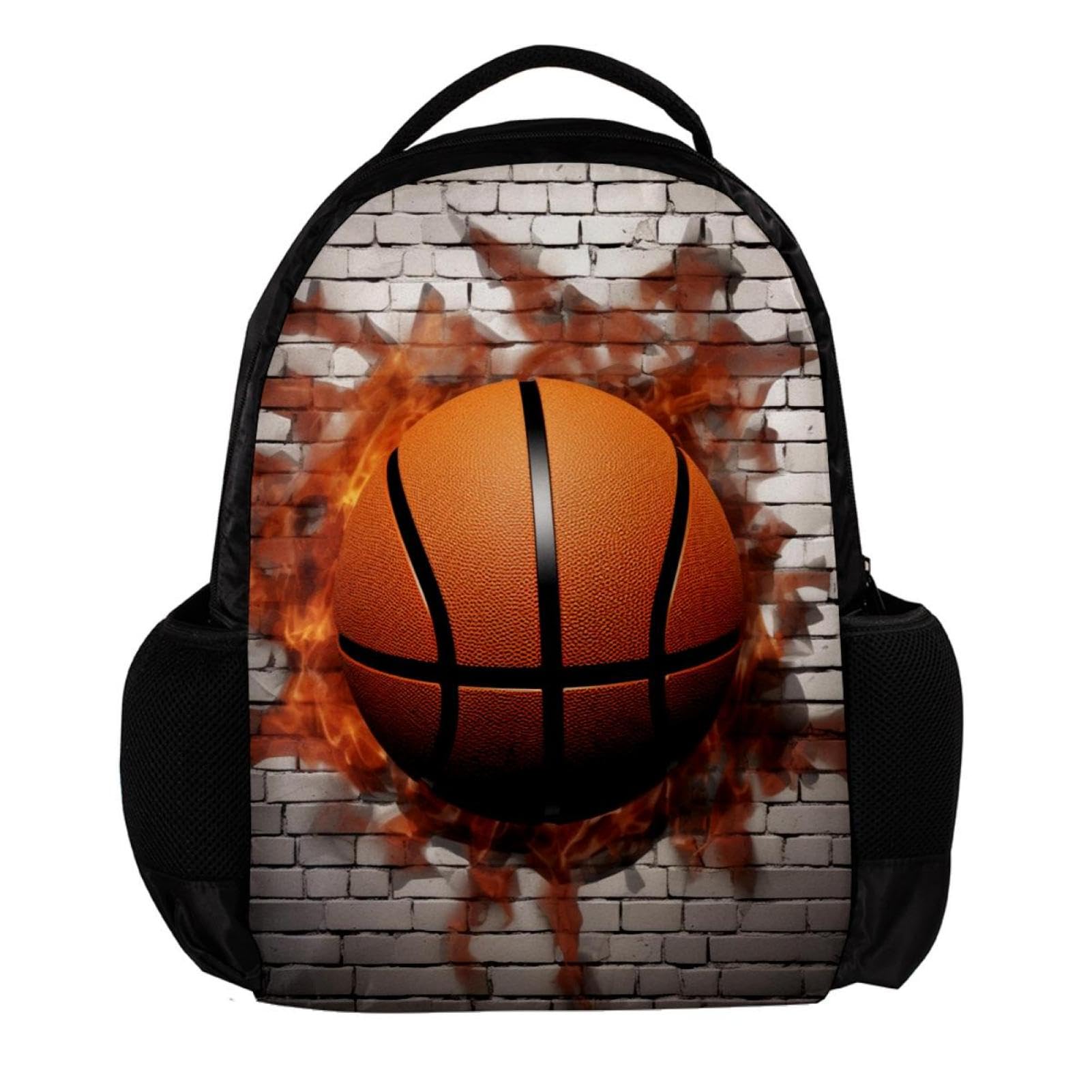 3D Pattern Basketball Backpack for Men & Women - Lightweight Travel Backpack with USB Charging Port - Perfect for Gym, School, Hiking and Outdoor Adventures