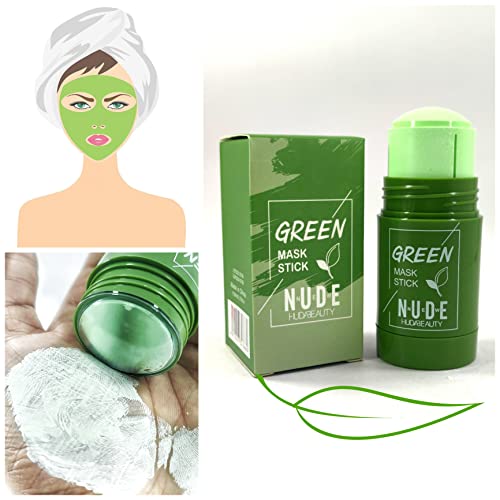 MJ Nude Green Tea Clay Mask Stick - Deep Cleansing Pore Treatment for Blackheads & Whiteheads Removal | Oil Control Facial Mask for All Skin Types (40g) | Perfect for Acne-Prone Skin & Daily Skincare Routine