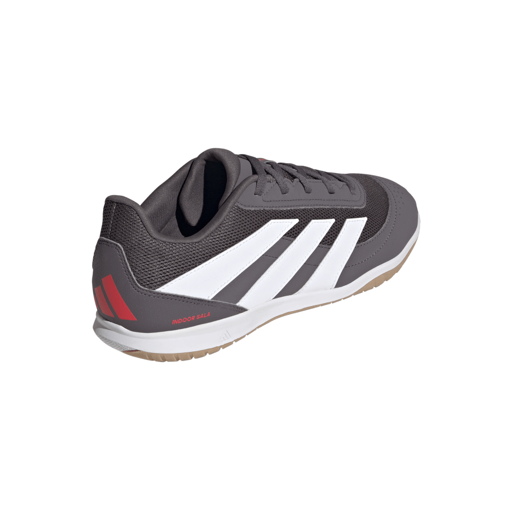 Adidas Predator Club IN Indoor Soccer Shoes for Men - Grey Strata/Cloud White/Lucid Red - Perfect for Futsal, Training & Indoor Football Games