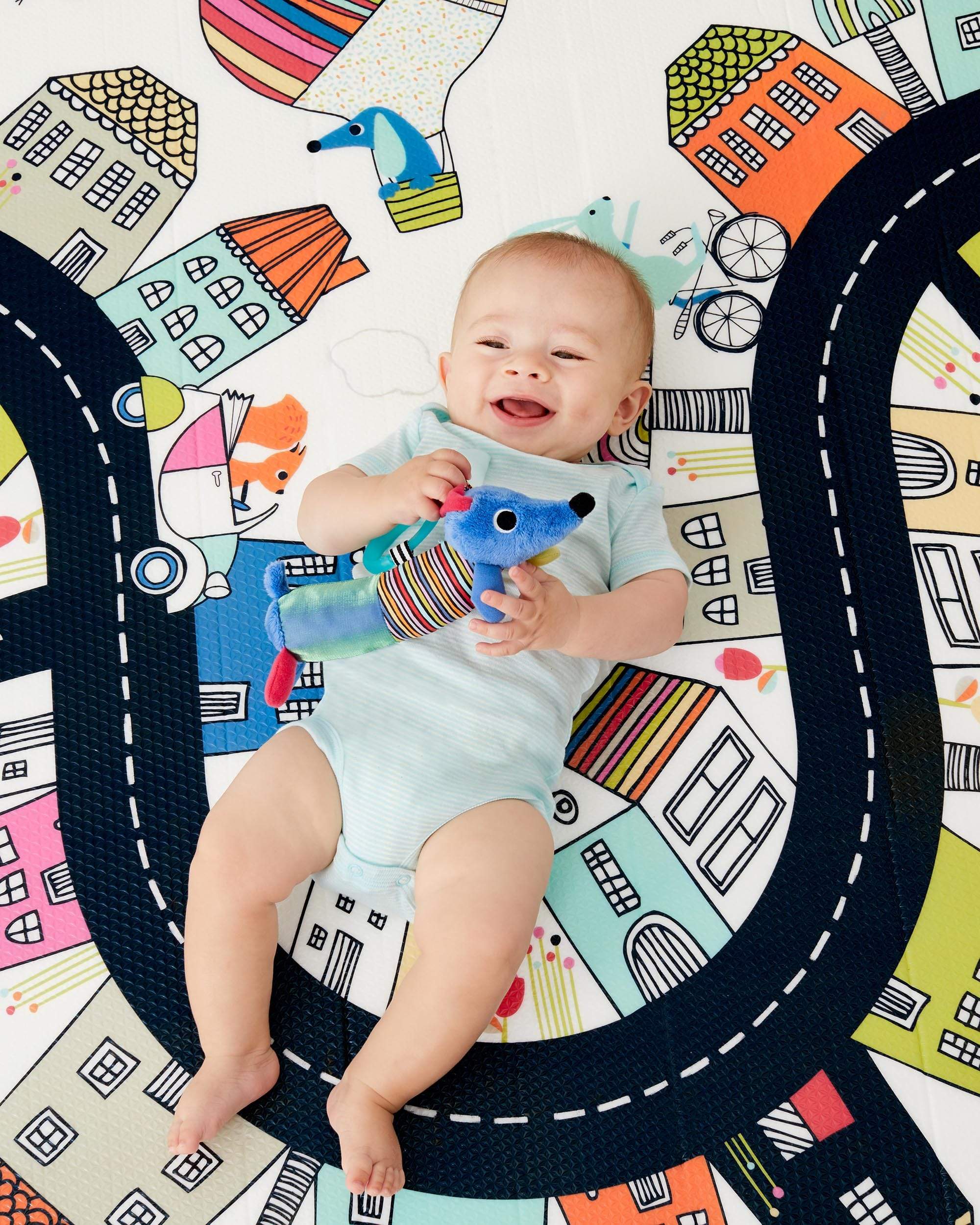 Skip Hop DoublePlay Reversible Playmat for Babies - Soft & Durable Activity Mat for Playtime, Tummy Time & Nursery Decor - Waterproof & Easy to Clean (Grey Chevron)