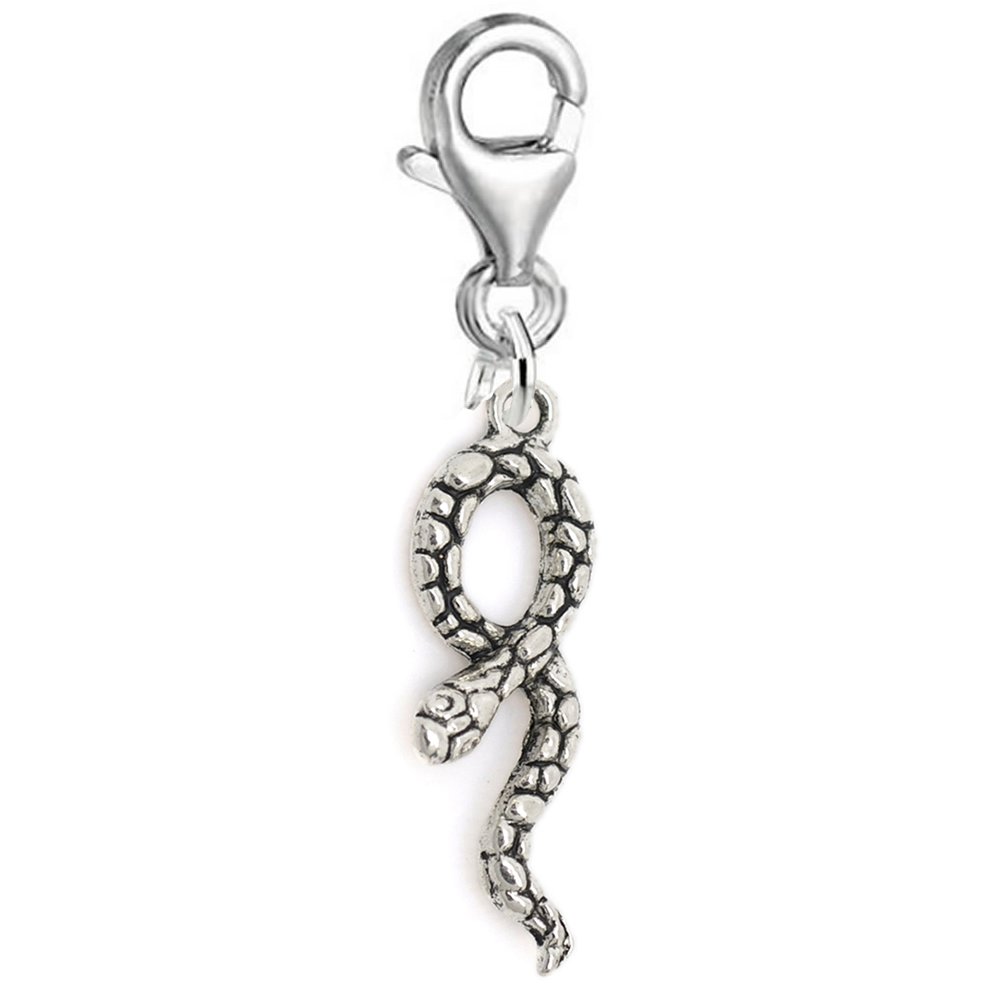 Sparkling Snake Pendant Charm - Adjustable Clip-On for Bracelets & Necklaces | Perfect for Parties, Date Nights & Boho Fashion
