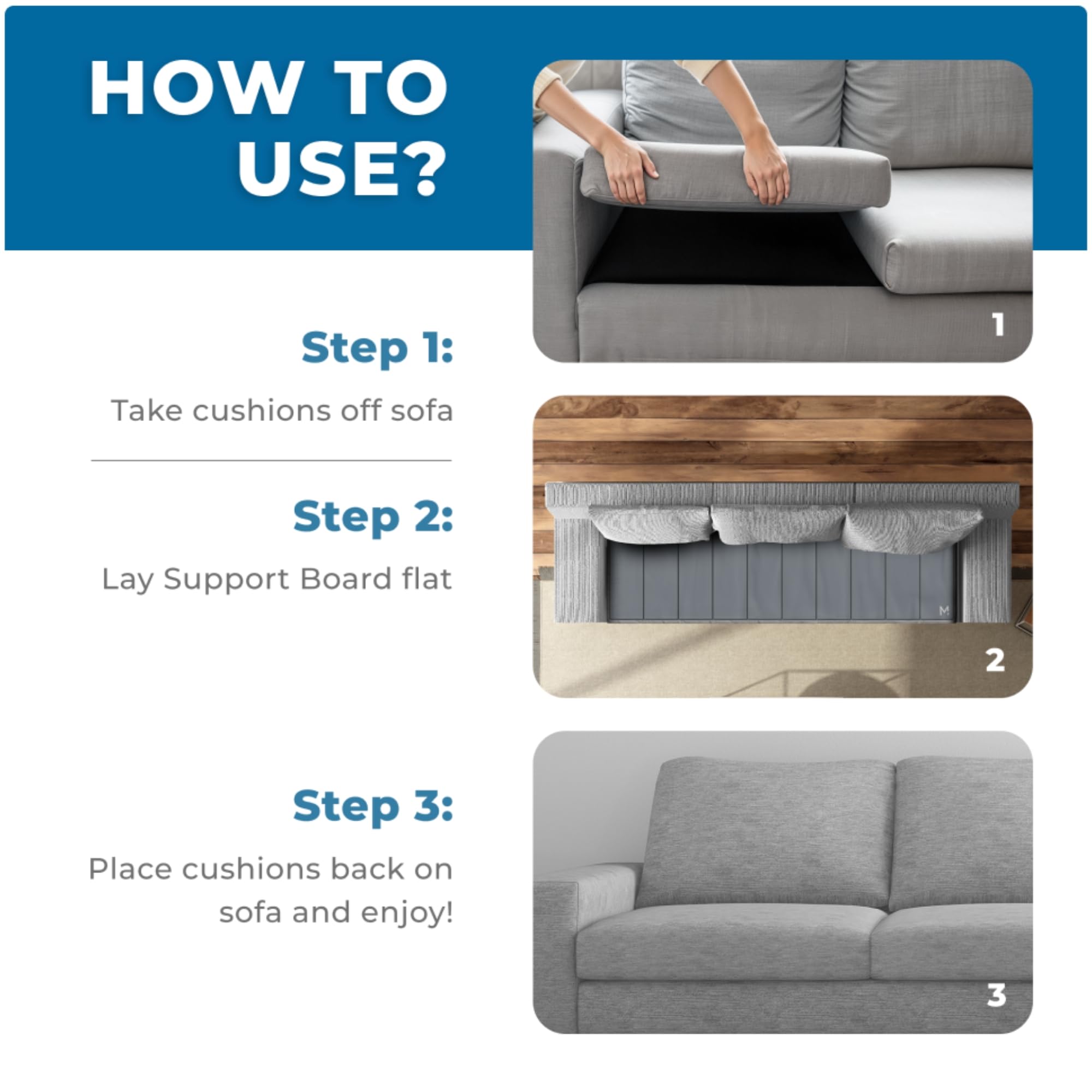 Heavy Duty Couch Cushion Support Board (24x79 Inches) - Reinforced Wood Sofa Seat Support for Sagging Cushions, Deep Couch & Loveseat Saver - Perfect for Living Room Furniture Repair and Comfort Enhancement