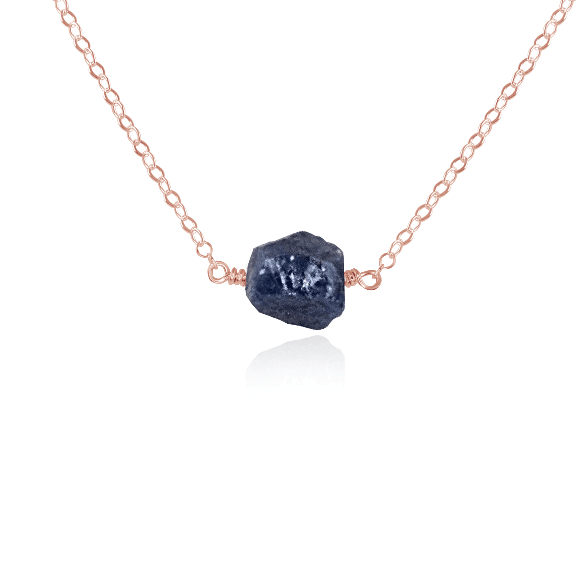 Natural Raw Sapphire Crystal Nugget Necklace - Handmade Jewelry for Women, Boho Chic Style - Perfect for Everyday Wear, Gifts & Special Occasions