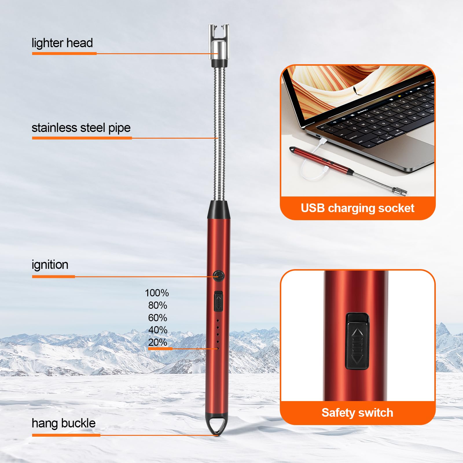 Portable 18,000 BTU Outdoor Propane Heater and Cooker with 8.8 FT Hose & USB Lighter - Perfect for Camping, Hunting, Fishing, RV Trips, Patio and Tent Heating (Fuel Not Included)