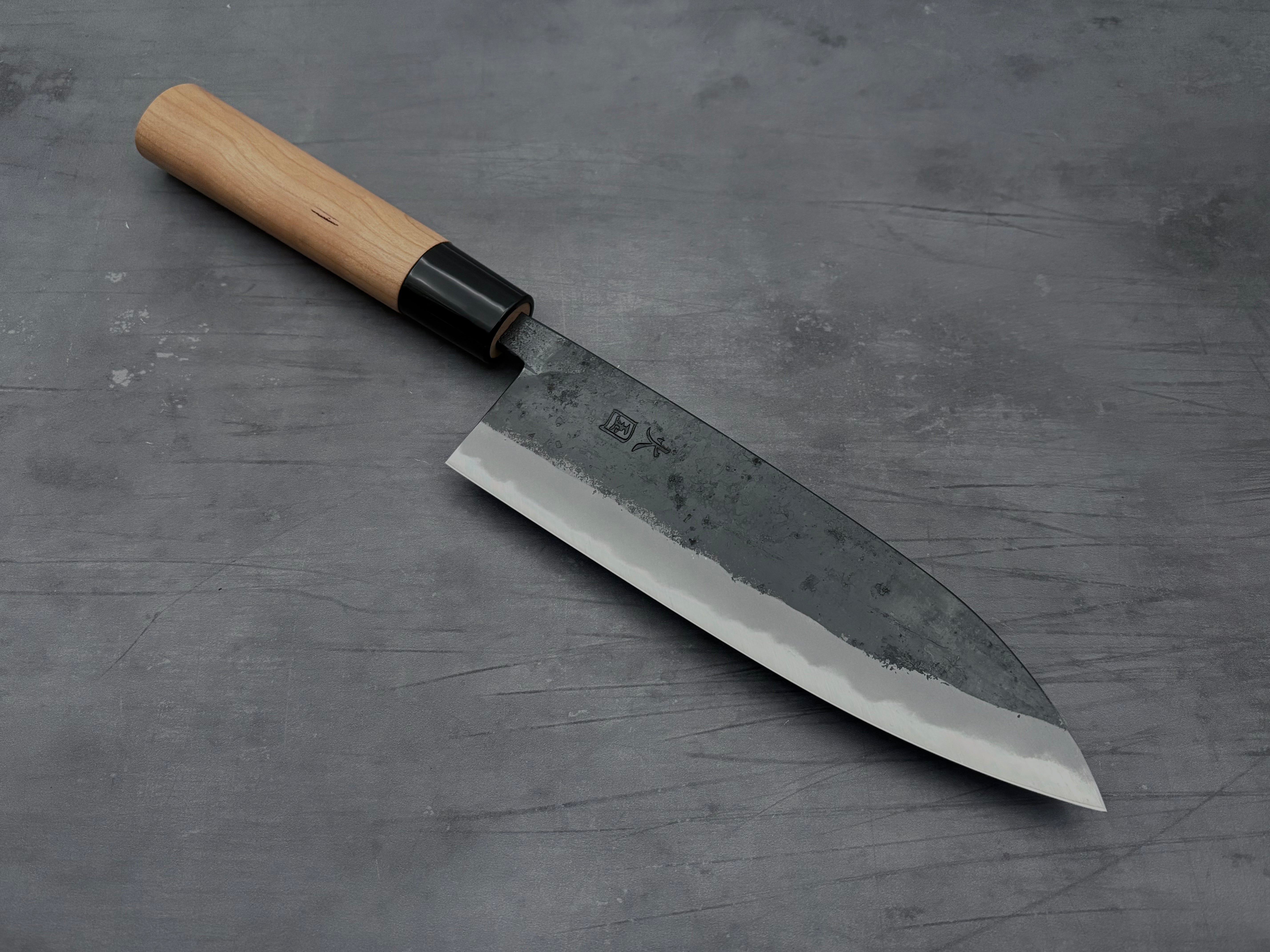 Premium Yukihiro Sakai Hinokuni White #1 Santoku Knife - Japanese High-Carbon Steel Blade for Professional Chefs & Home Cooking - Perfect for Slicing, Dicing & Mincing Vegetables, Meat & Fish