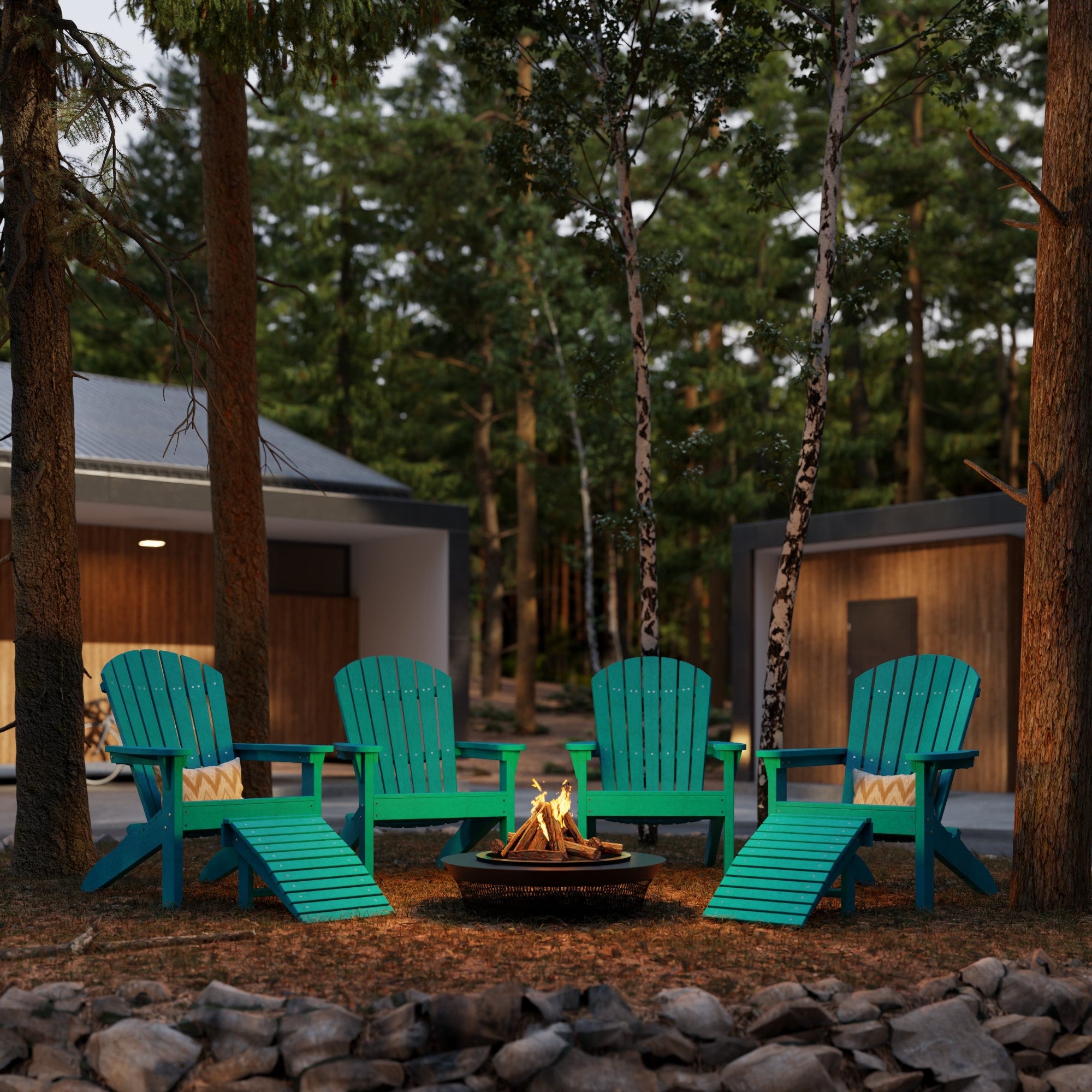 Heritage Sunset Adirondack Chair - Outdoor Patio Furniture for Backyard, Garden & Poolside Relaxation | Durable Weather-Resistant Wooden Lounge Chair