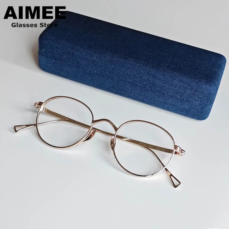 Aimee Unisex Full Rim Oval Titanium Eyeglasses 49113 - Lightweight & Durable Frame for Men & Women - Perfect for Reading, Work & Everyday Use