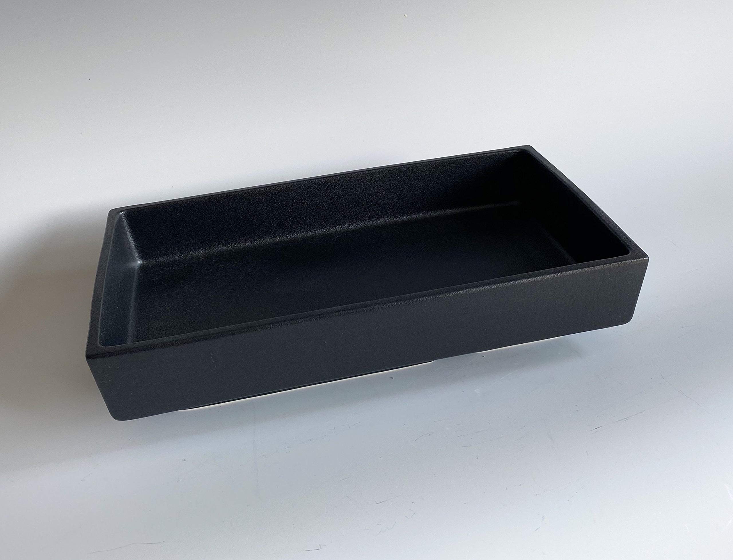Japanese Rectangular Ceramic Suiban Vase for Ikebana - Handcrafted Raised Base Flower Container - Perfect for Home Decor, Zen Meditation & Japanese Tea Ceremony